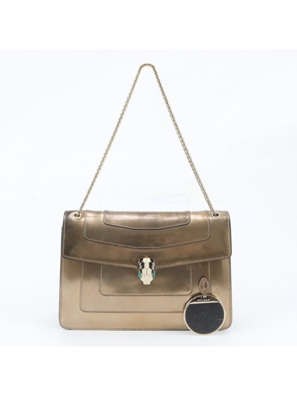 Bvlgari Serpenti Chain Leather 2-Way Shoulder Bag